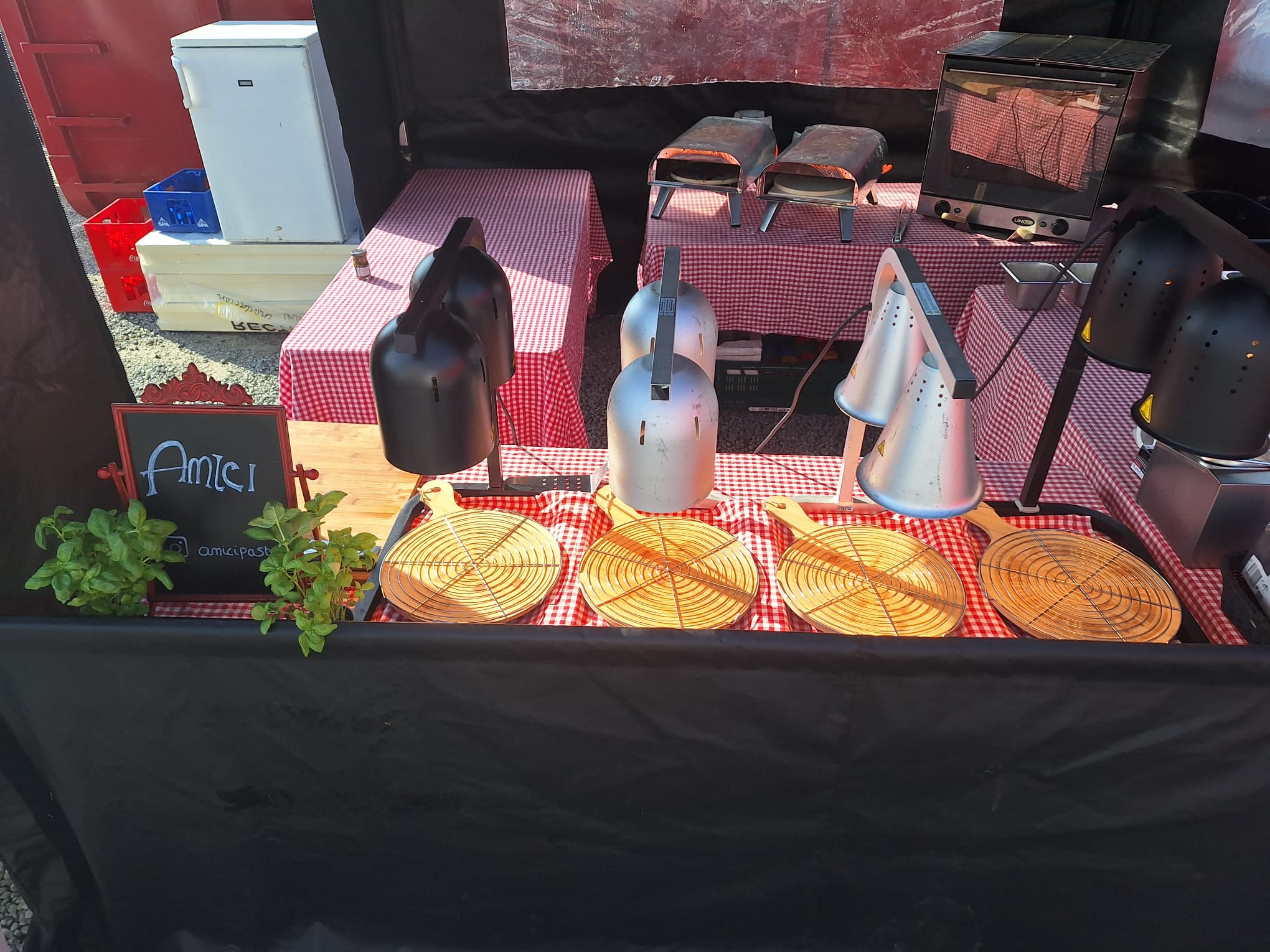 De volledige opstelling van Amici Catering op locatie